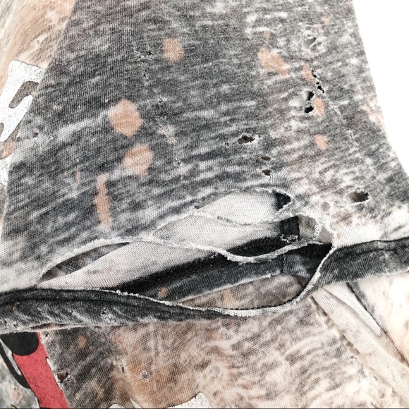 Mickey Mouse Bleach Splatter Crop Top SZ L - Picture 4 of 8